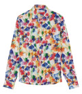 BOMBAY - Linen shirt with multicolored paint stain print