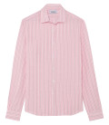 CODY - Camisa de linho rosa com listras pequenas