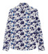 FELIPE - Printed linen shirt navy blue