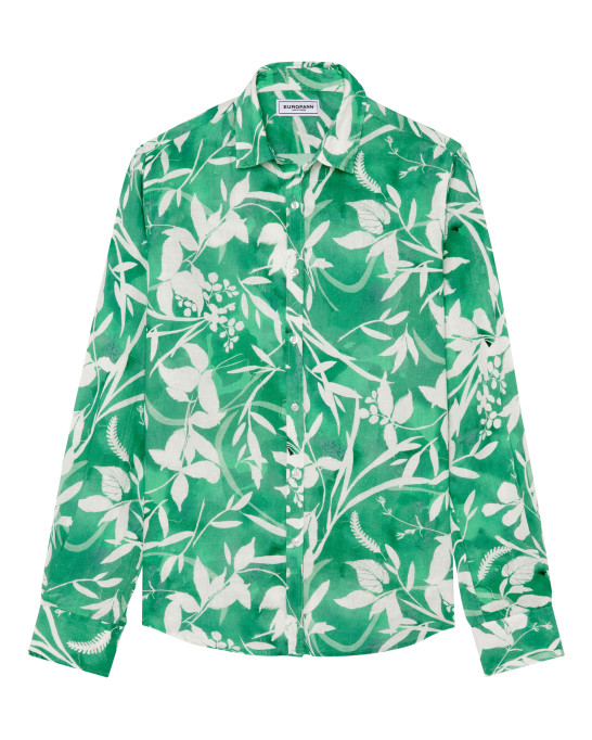 IZAN - Chemise en lin imprimé motif feuilles garden