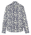 JAVIER - Chevy Print Linen Shirtrons navy