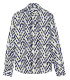 JAVIER - Chemise en lin imprimé motif chevron marine