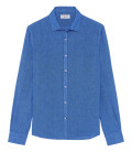 JONAS - Plain linen shirt royal blue