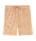 DAN - Cremefarbene Jacquard-Frottee-Shorts