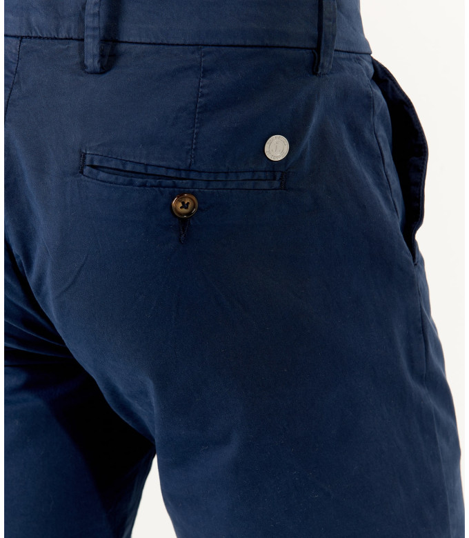 TEXAS - Bermuda chino uni slimfit navy