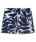 PIETRO - Navy leaf print swimshorts