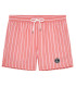 SID - Short de bain imprimé à rayures tennis corail