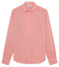 JONAS - Camisa lisa de lino coral jaspeado