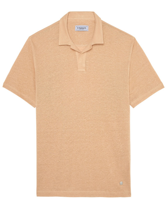 LUKE - Polo jersey lin crème