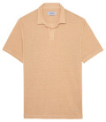 LUKE - Cream linen jersey polo shirt