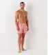 SID - Short de bain imprimé à rayures tennis corail