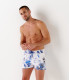 PINO - Short de bain court imprimé fleurs aquarelles océan