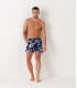 PIETRO - Navy Leaf Print Swim Shorts