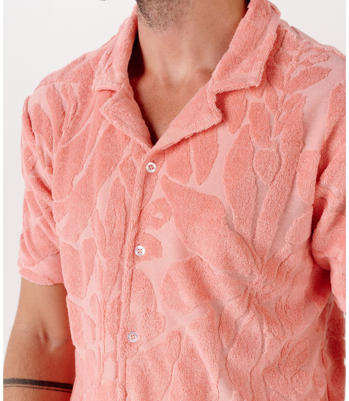 MATT - Chemise éponge fantaisie corail