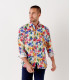 BOMBAY - Chemise en lin imprimé motif tâches de peinture multicolore