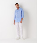 JONAS - Plain linen shirt blue