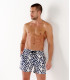 ISRA - Short de bain imprimé motif à chevrons marine