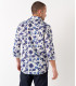 FELIPE - Printed linen shirt navy blue