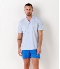 BULL - Chemise jersey coton slim-fit bleu ciel