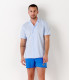 BULL - Chemise jersey coton slim-fit bleu ciel