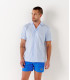 BULL - Chemise jersey coton slim-fit bleu ciel