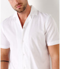 BULL - Chemise jersey coton slim-fit blanc