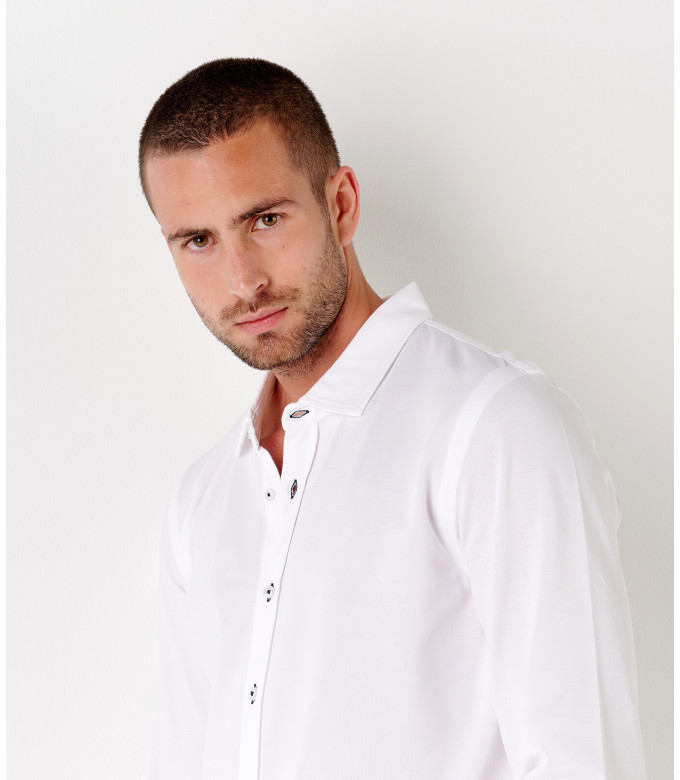 ASHTON - Chemise blanche en coton piqué