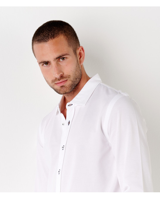 ASHTON - Chemise blanche en coton piqué