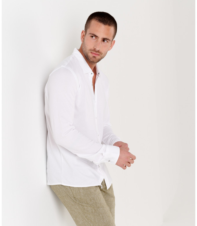 ASHTON - Chemise blanche en coton piqué