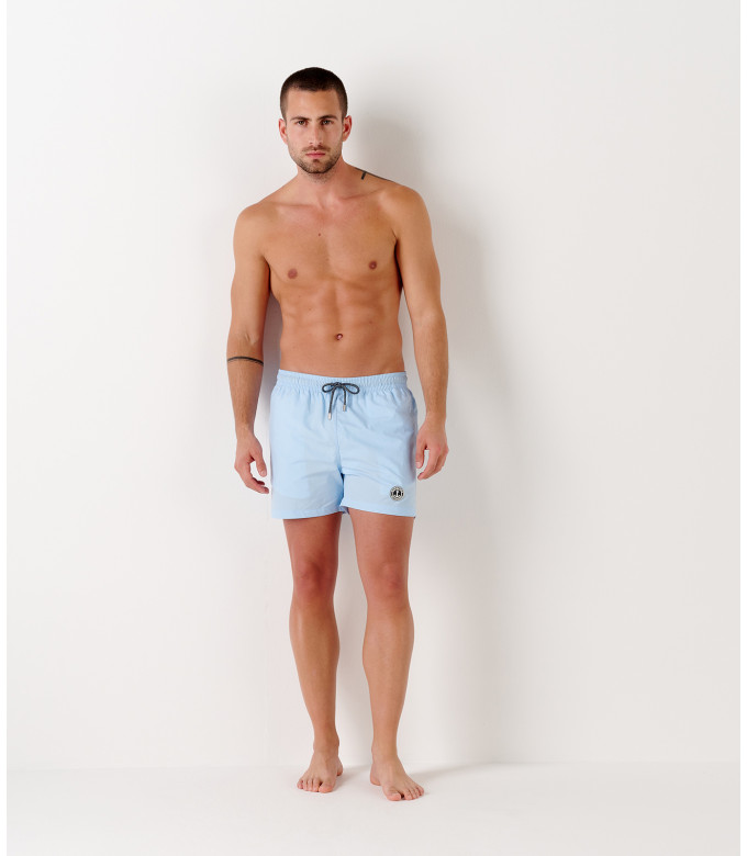 SOFT - Plain color slim fit swimshorts, sky blue