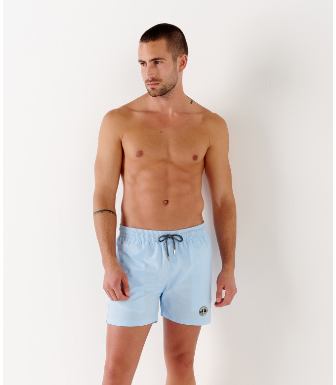 SOFT - Plain color slim fit swimshorts, sky blue