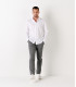 STUART - Camicia slim-fit in cotone fine tinta unita, bianco