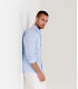 STUART - Chemise en jersey coton fin uni slim-fit, ciel