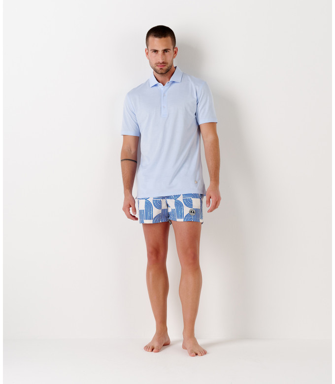 WESTON - Cotton jersey polo shirt, light blue