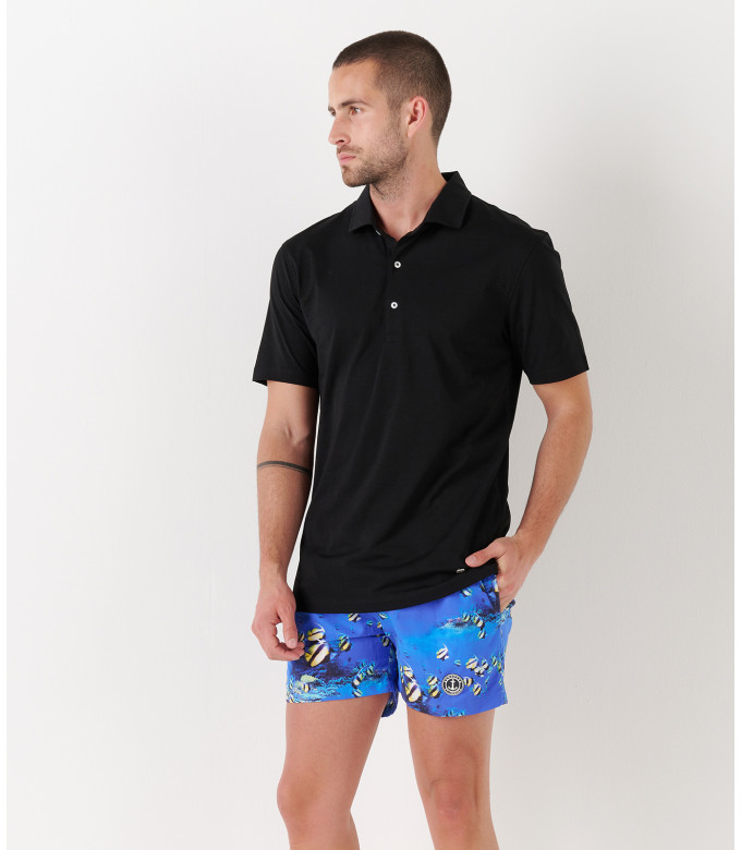 WESTON - Polo jersey en coton, noir