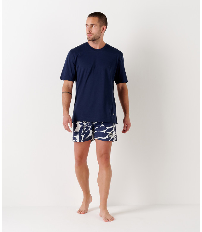 WILL - Tee-shirt jersey coton slim-fit marine