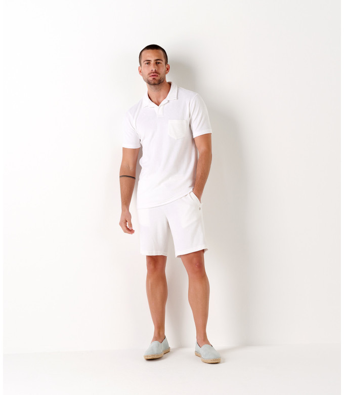 WHITE SPONGE JOGGING SHORTS NOAH