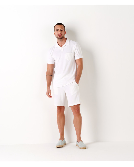 WHITE SPONGE JOGGING SHORTS NOAH