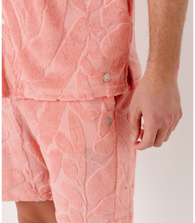 DAN - Short jacquard éponge corail