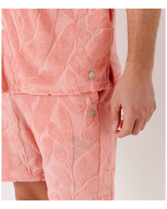 DAN - Short jacquard éponge corail