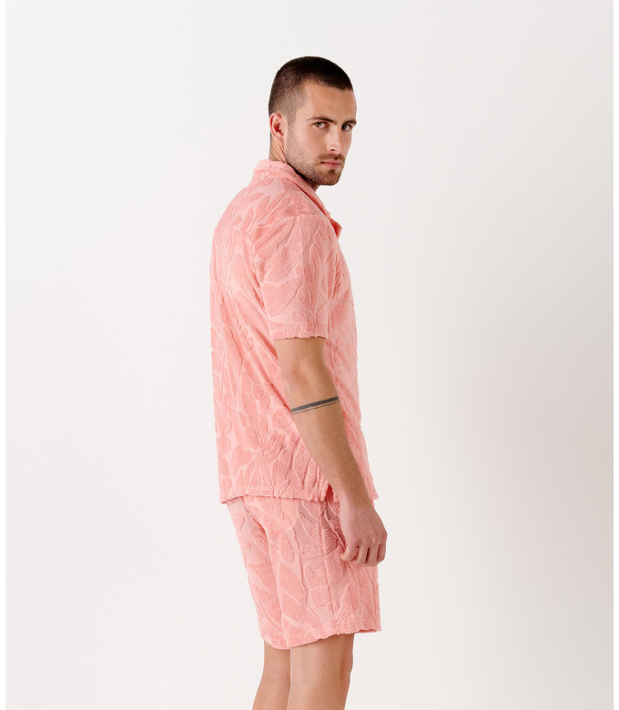 DAN - Short jacquard éponge corail