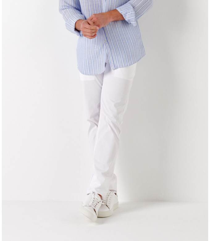 FLASH - Calça chino de ajuste fino, branca