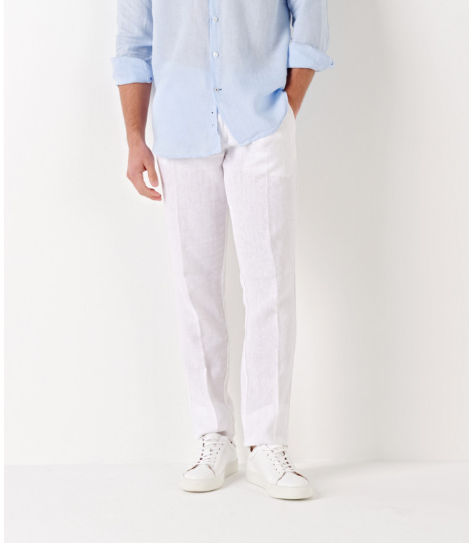 DYLAN - Casual linen pants, white