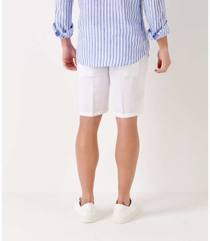 COLORADO - Casual linen bermudas, white