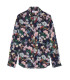 FLOWER - Cotton navy blue flower printed shirt