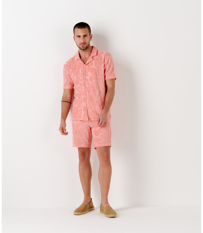 MATT - Chemise éponge fantaisie corail