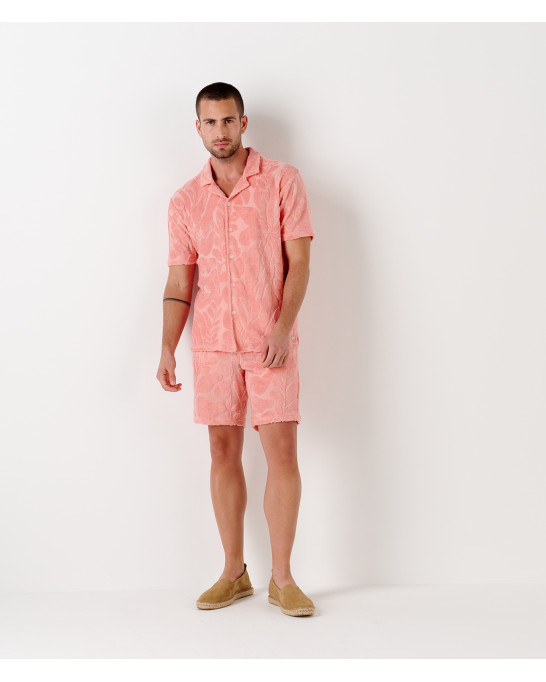 MATT - Chemise éponge fantaisie corail