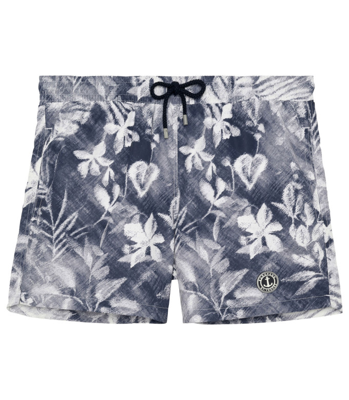 LOVE - Short de bain imprimé fleurs marine