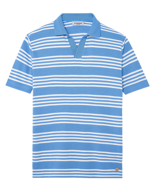 BOLZANO - Two-tone striped ocean polo