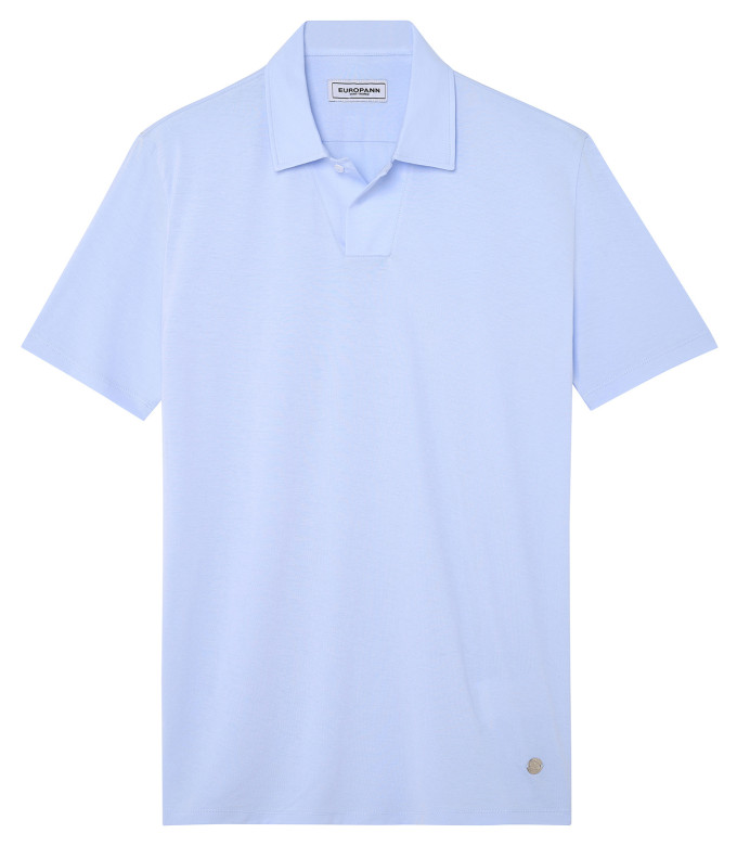 HILLS - Sky blue cotton jersey polo